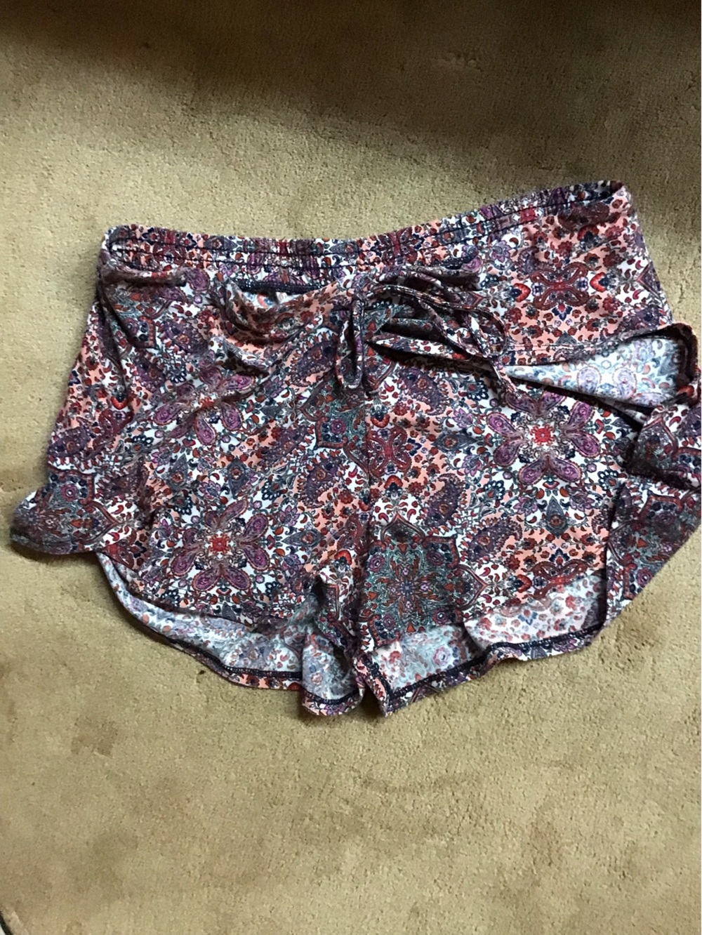 Women’s Floral Paisley Drawstring skirt shorts